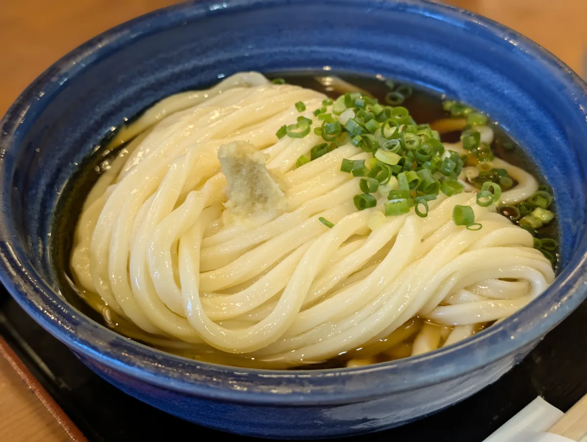 もり家のぶっかけうどんを近くから撮影