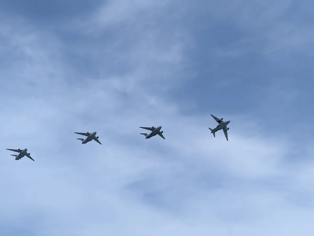 大型機の編隊飛行
