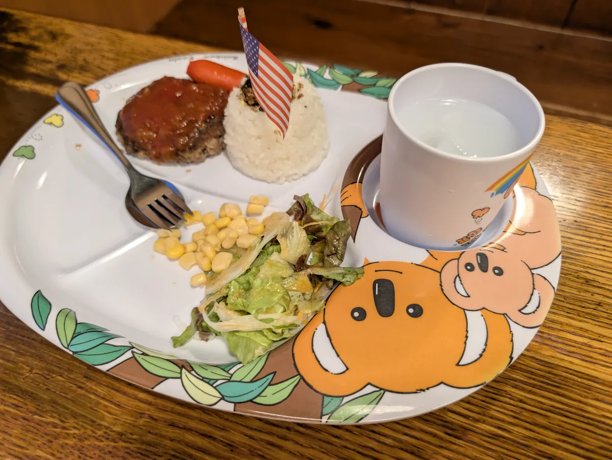 ハンバーグとライスとサラダがのったちびっこセット